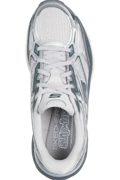Sneakers argento con inserti silver e calzata facilitata Skechers Stamina Sport Slip-ins