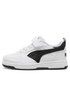 Sneakers bambino bianche e nere Puma Rebound V6 Lo AC+ PS