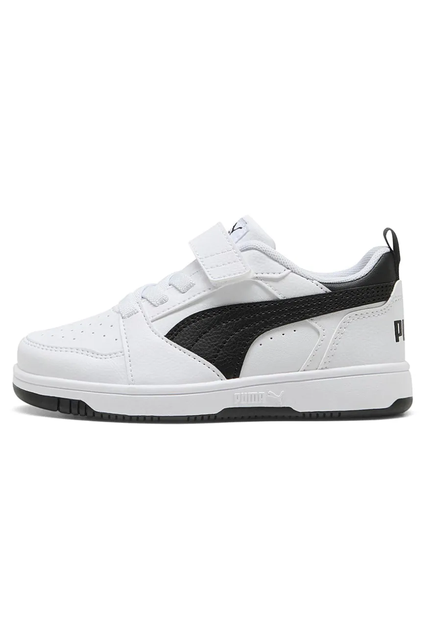 Sneakers bambino bianche e nere Puma Rebound V6 Lo AC+ PS