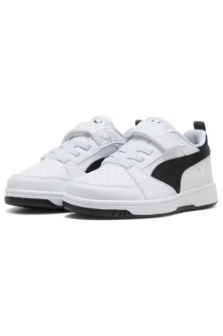 Sneakers bambino bianche e nere Puma Rebound V6 Lo AC+ PS