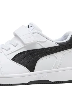 Sneakers bambino bianche e nere Puma Rebound V6 Lo AC+ PS