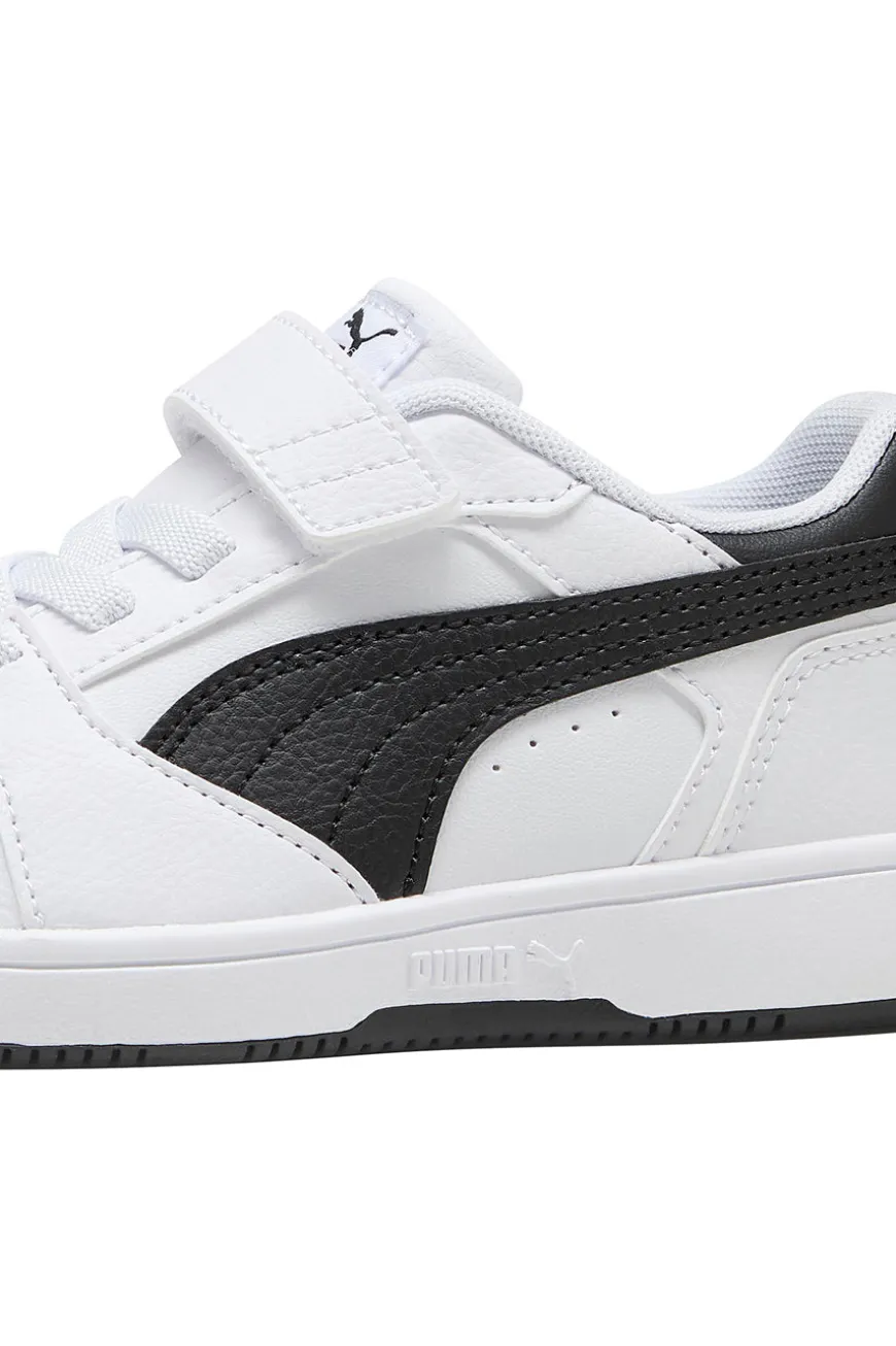 Sneakers bambino bianche e nere Puma Rebound V6 Lo AC+ PS