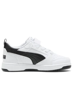 Sneakers bambino bianche e nere Puma Rebound V6 Lo AC+ PS