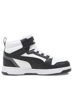 Sneakers bambino bianche e nere mid Puma Rebound V6 Mid AC+ PS