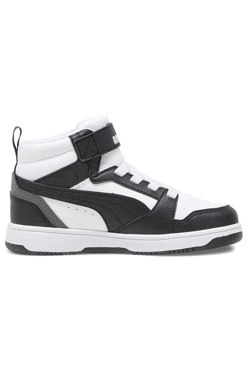 Sneakers bambino bianche e nere mid Puma Rebound V6 Mid AC+ PS