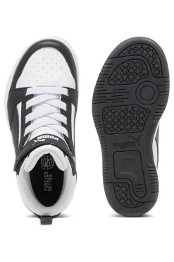 Sneakers bambino bianche e nere mid Puma Rebound V6 Mid AC+ PS