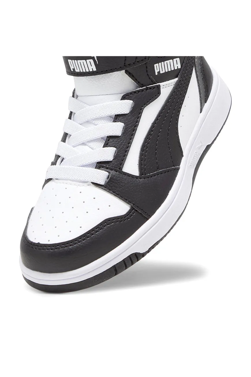 Sneakers bambino bianche e nere mid Puma Rebound V6 Mid AC+ PS