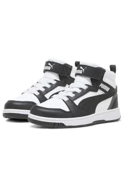 Sneakers bambino bianche e nere mid Puma Rebound V6 Mid AC+ PS
