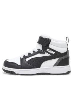 Sneakers bambino bianche e nere mid Puma Rebound V6 Mid AC+ PS