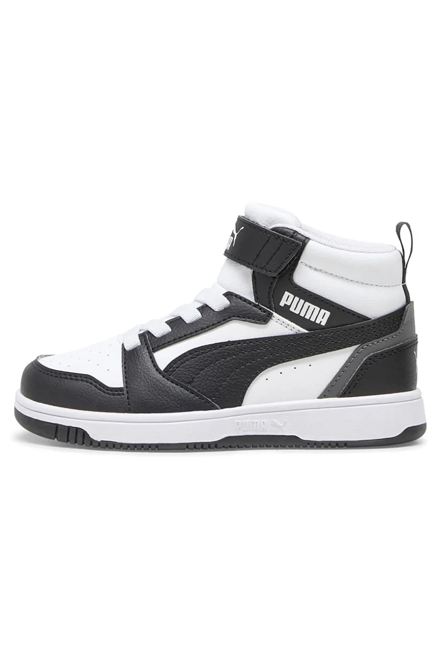 Sneakers bambino bianche e nere mid Puma Rebound V6 Mid AC+ PS