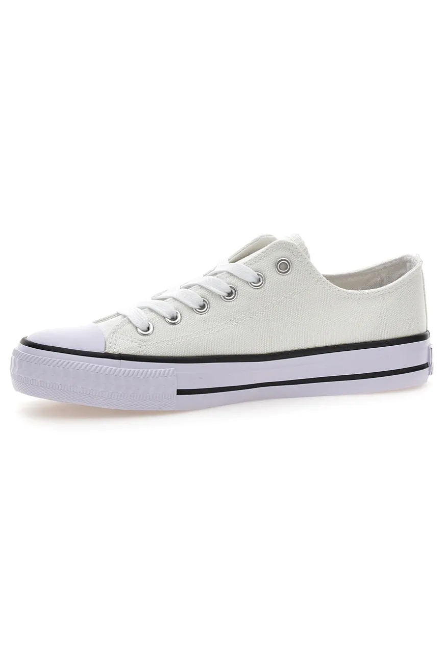 Sneakers basse bianche in tela suola platform Original Marines 4814