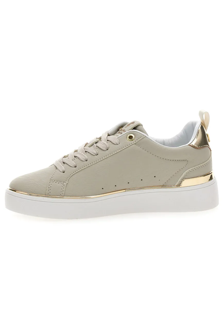 Sneakers beige con dettagli oro Beverly Hills Polo Club Queens Cup Ltx