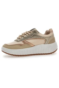 Sneakers Beige con Inserti Metallizzati First Lady 012 da Donna