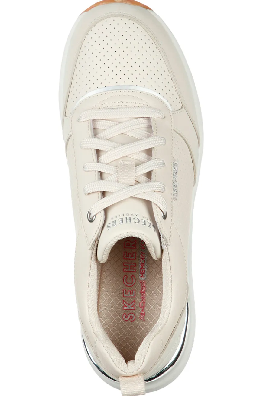Sneakers beige con tomaia traforata e Memory Foam Skechers Billion Subtle Spots