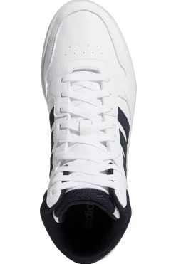 Sneakers Bianche Alte con Lacci Adidas Hoops 3.0 Mid