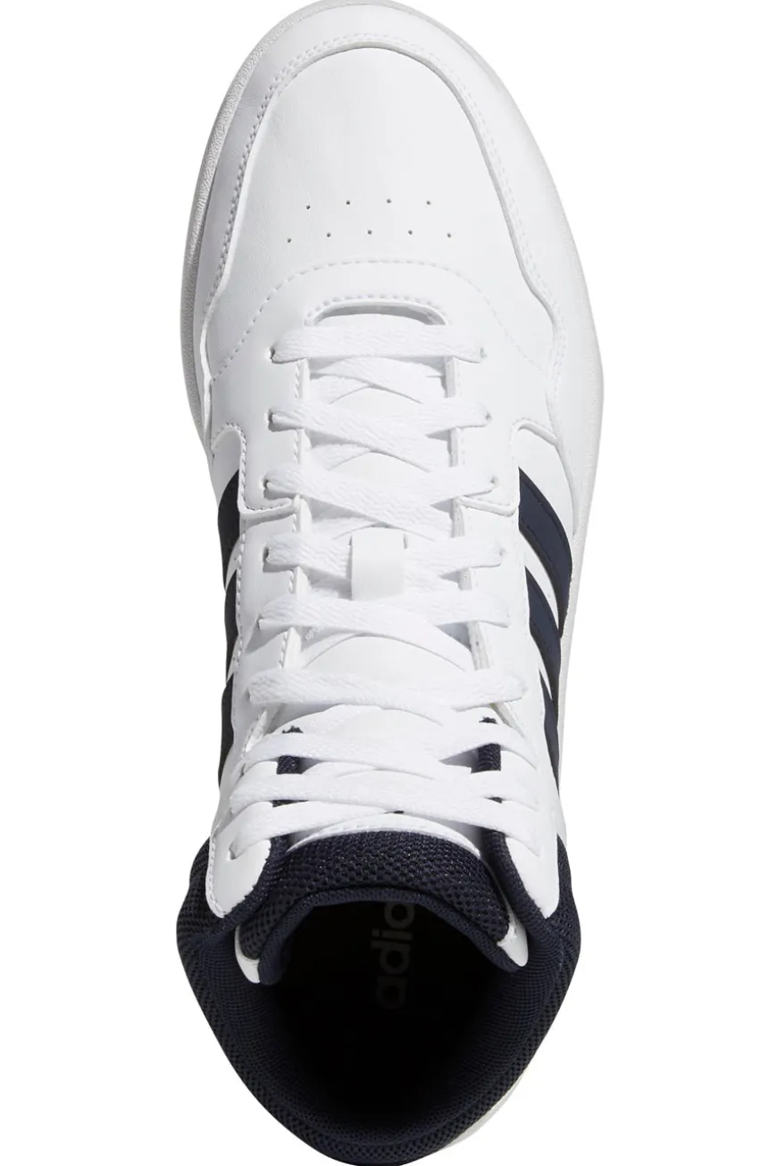 Sneakers Bianche Alte con Lacci Adidas Hoops 3.0 Mid