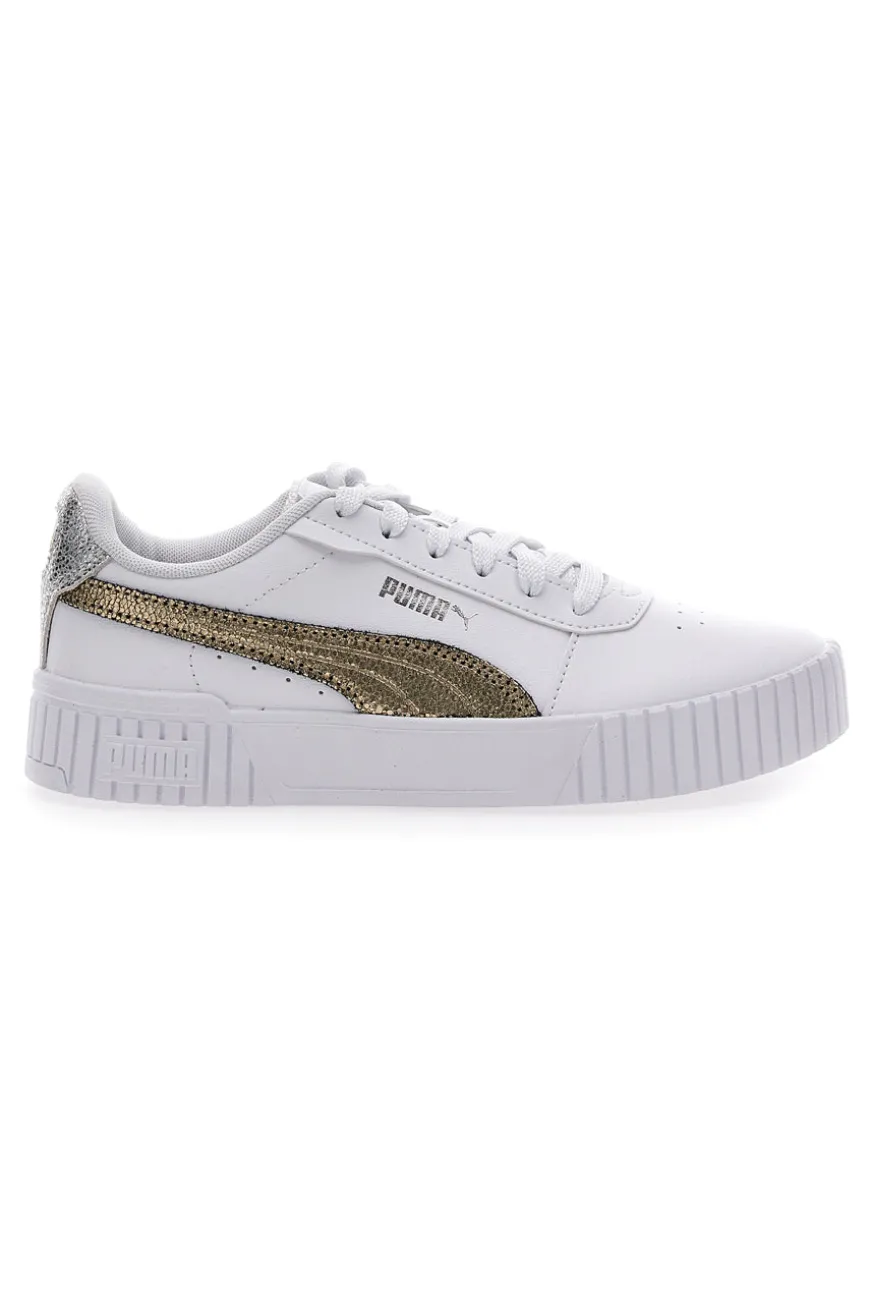 Sneakers Bianche Casula con Lacci Puma Carina 2.0 Mettalic Shine