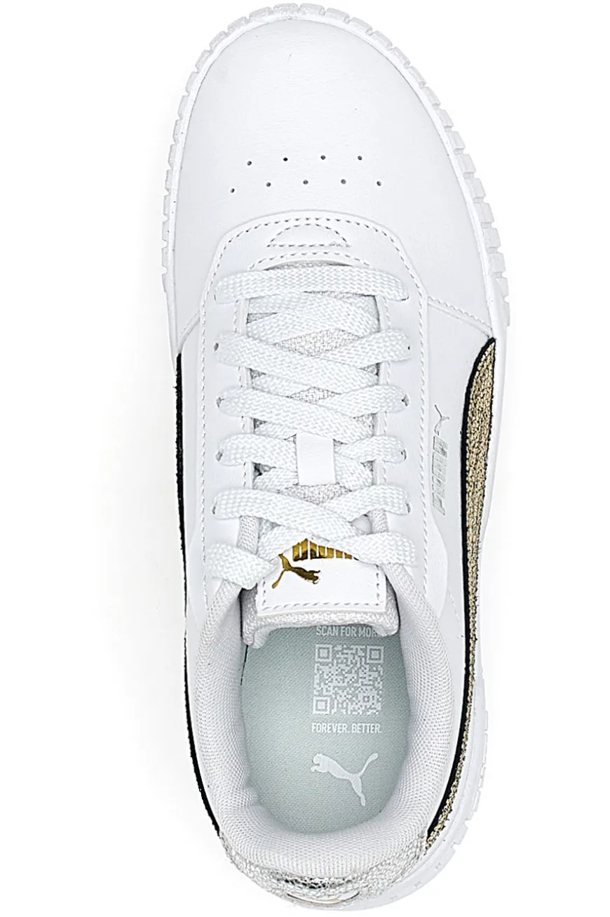 Sneakers Bianche Casula con Lacci Puma Carina 2.0 Mettalic Shine