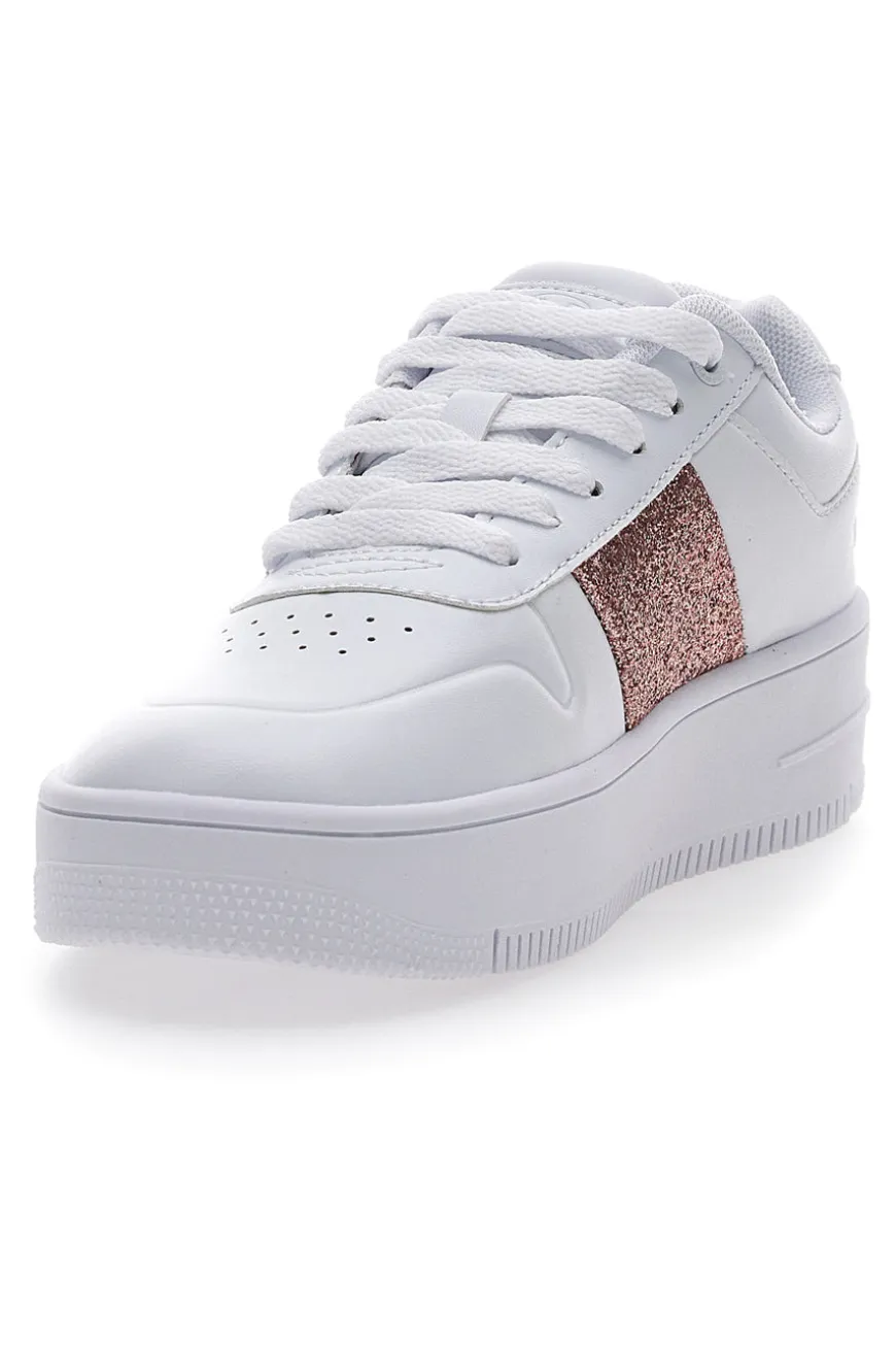 Sneakers Bianche Champion Rebound Platform Sparkle