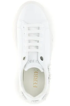 Sneakers bianche con applicazioni floreali Ferre F760
