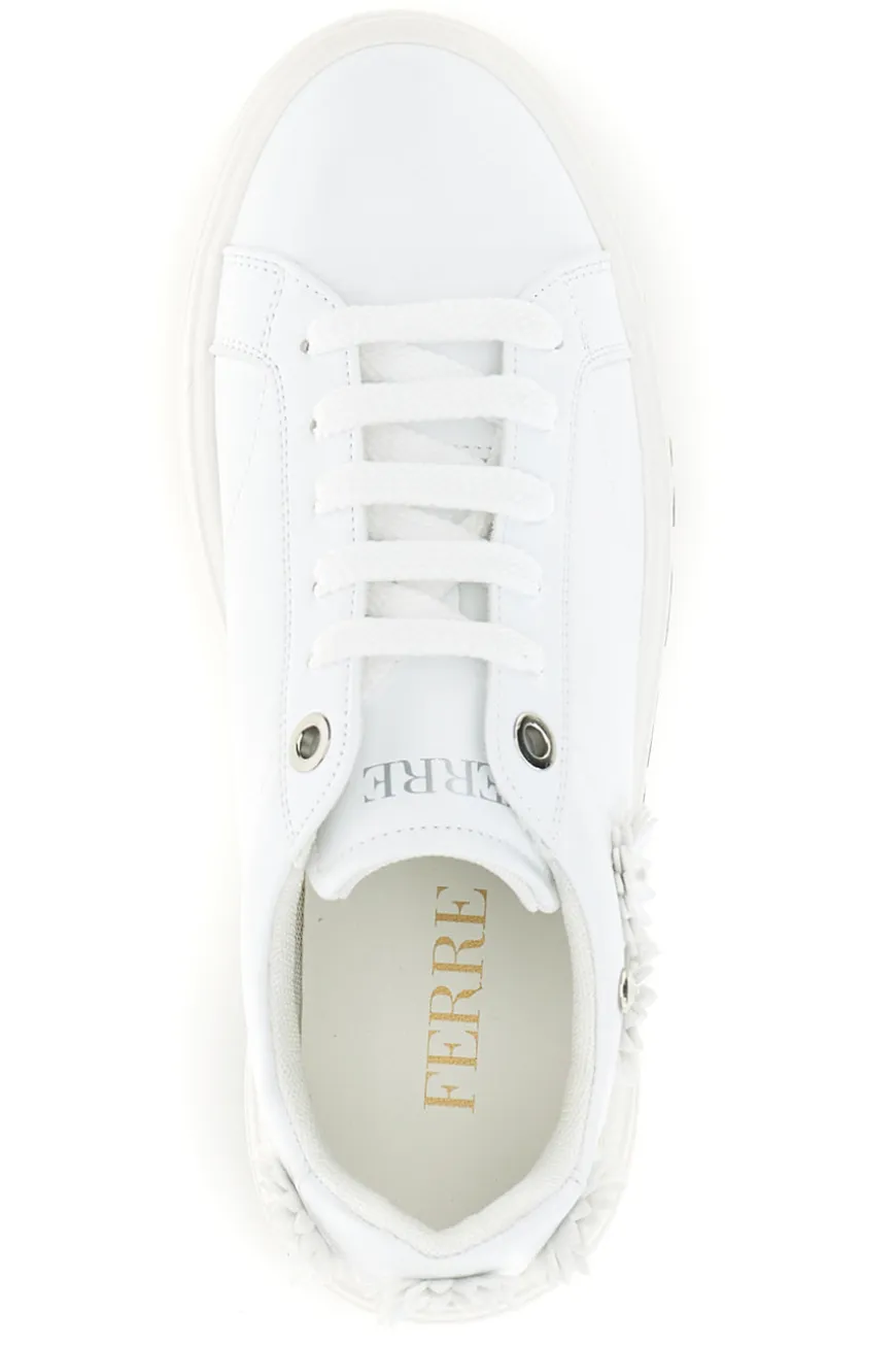 Sneakers bianche con applicazioni floreali Ferre F760