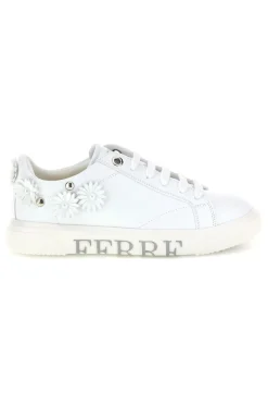 Sneakers bianche con applicazioni floreali Ferre F760