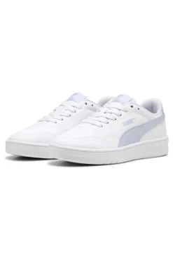 Sneakers Bianche con Bande Azzurre PUMA COURT LALLY JR