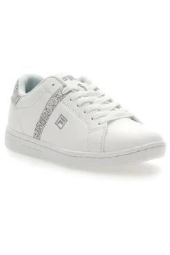 Sneakers Bianche Con Brillantini Argento Fila CrossCourt 2 F Wmn