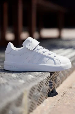 Sneakers bianche con chiusura a strappo Adidas Grand Court 3.0 El C