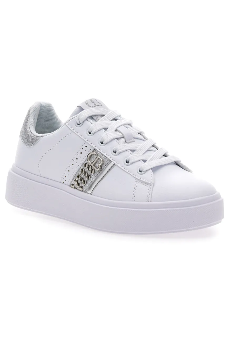 Sneakers Bianche con Dettagli Argentati COTTON BELT ANNUNZIATA LTH