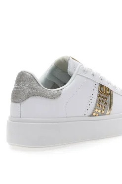 Sneakers Bianche con Dettagli Dorati COTTON BELT ANNUNZIATA LTH