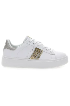 Sneakers Bianche con Dettagli Dorati COTTON BELT ANNUNZIATA LTH