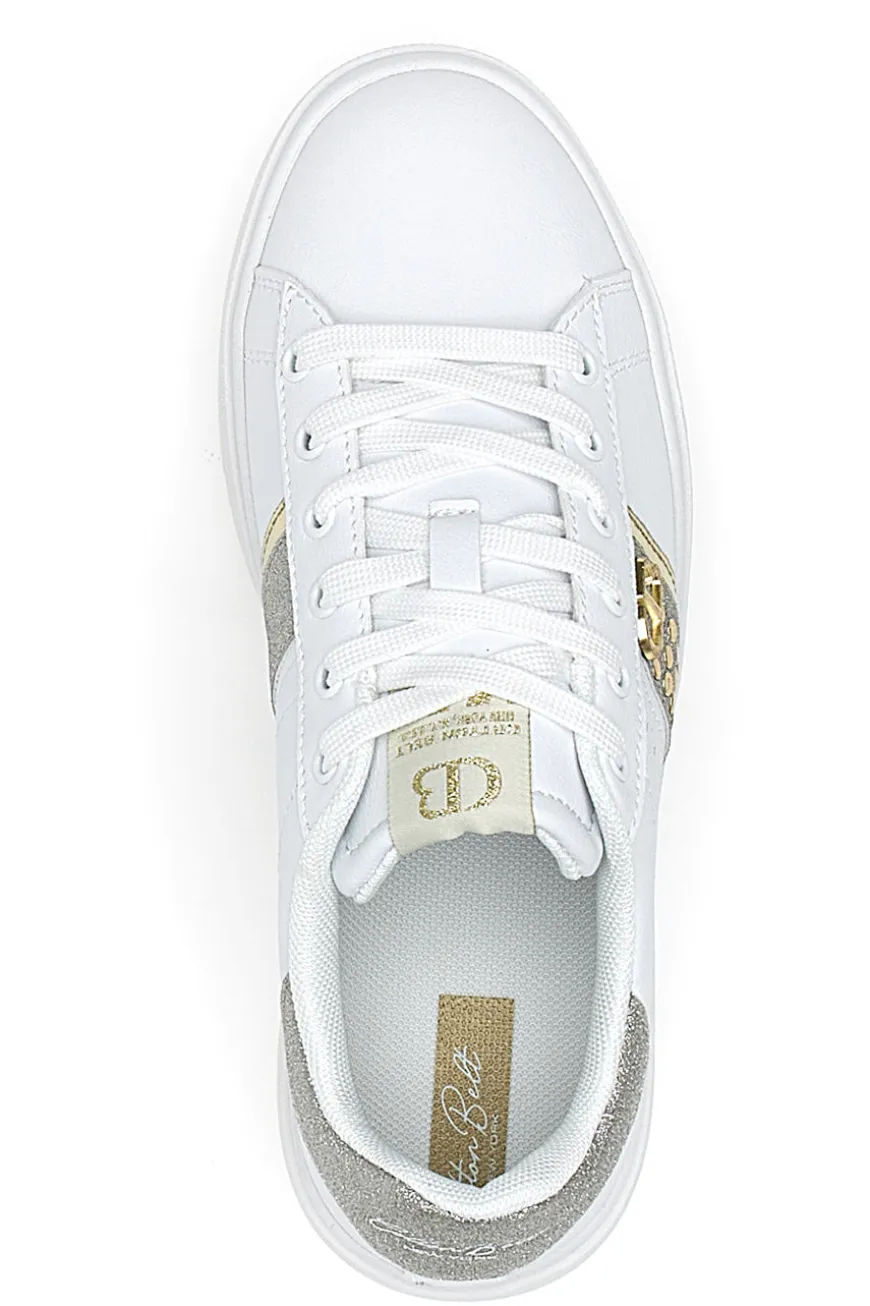 Sneakers Bianche con Dettagli Dorati COTTON BELT ANNUNZIATA LTH