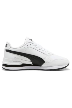 Sneakers bianche con dettagli neri e soletta SoftFoam+ Puma ST Runner v4 L Jr