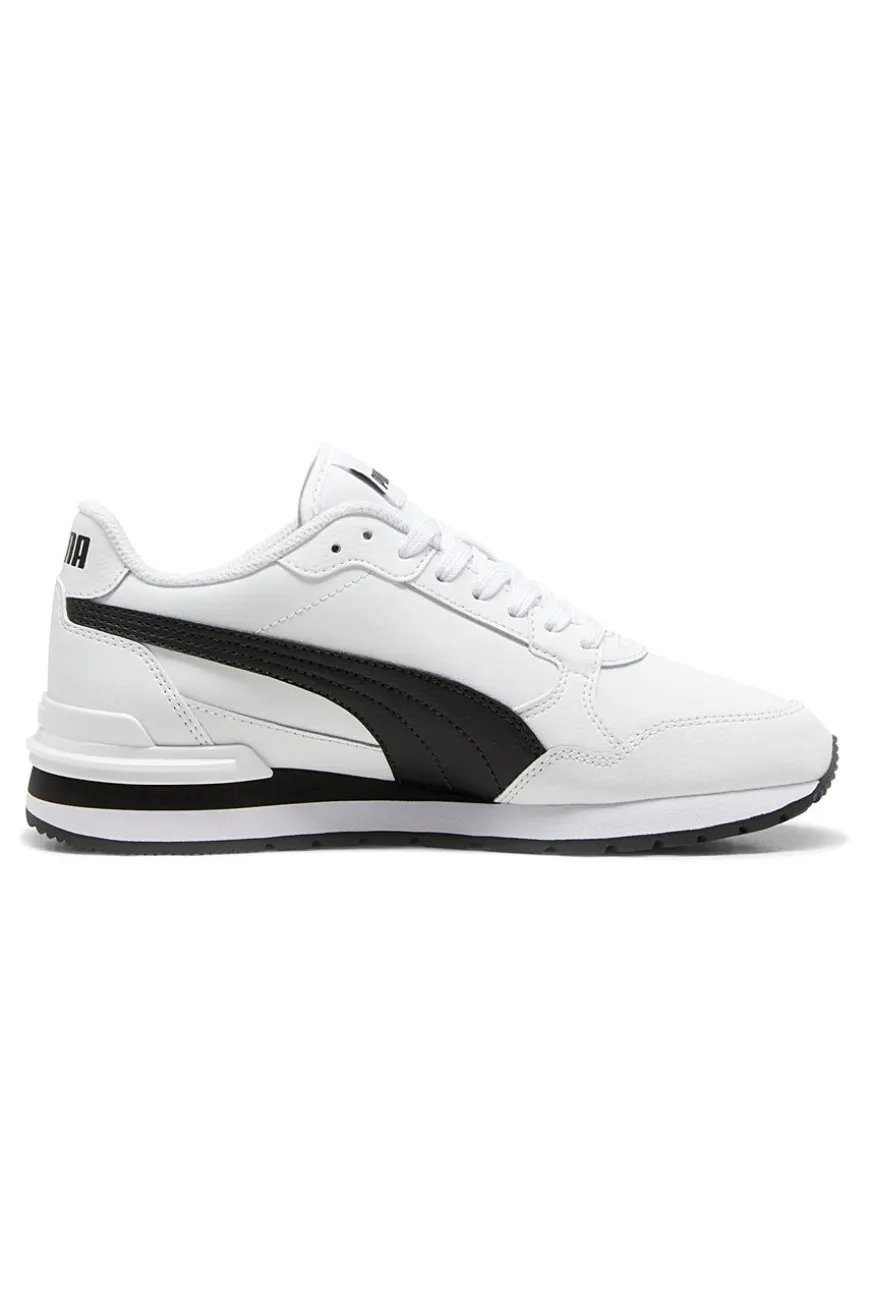 Sneakers bianche con dettagli neri e soletta SoftFoam+ Puma ST Runner v4 L Jr