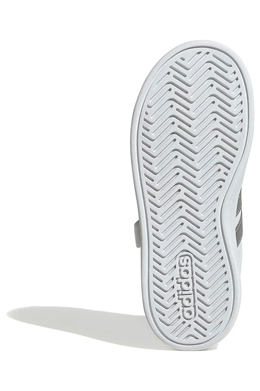Sneakers bianche con dettagli metallizzati e chiusura a strappo Adidas GRAND COURT 3.0 EL C