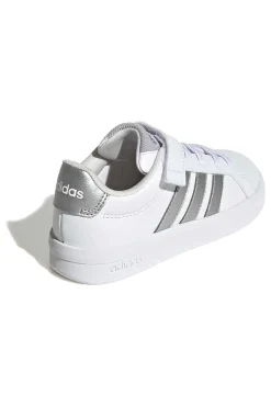 Sneakers bianche con dettagli metallizzati e chiusura a strappo Adidas GRAND COURT 3.0 EL C