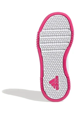 Sneakers bianche con dettagli fucsia e doppio strappo Adidas Tensaur Sport 2 CF K