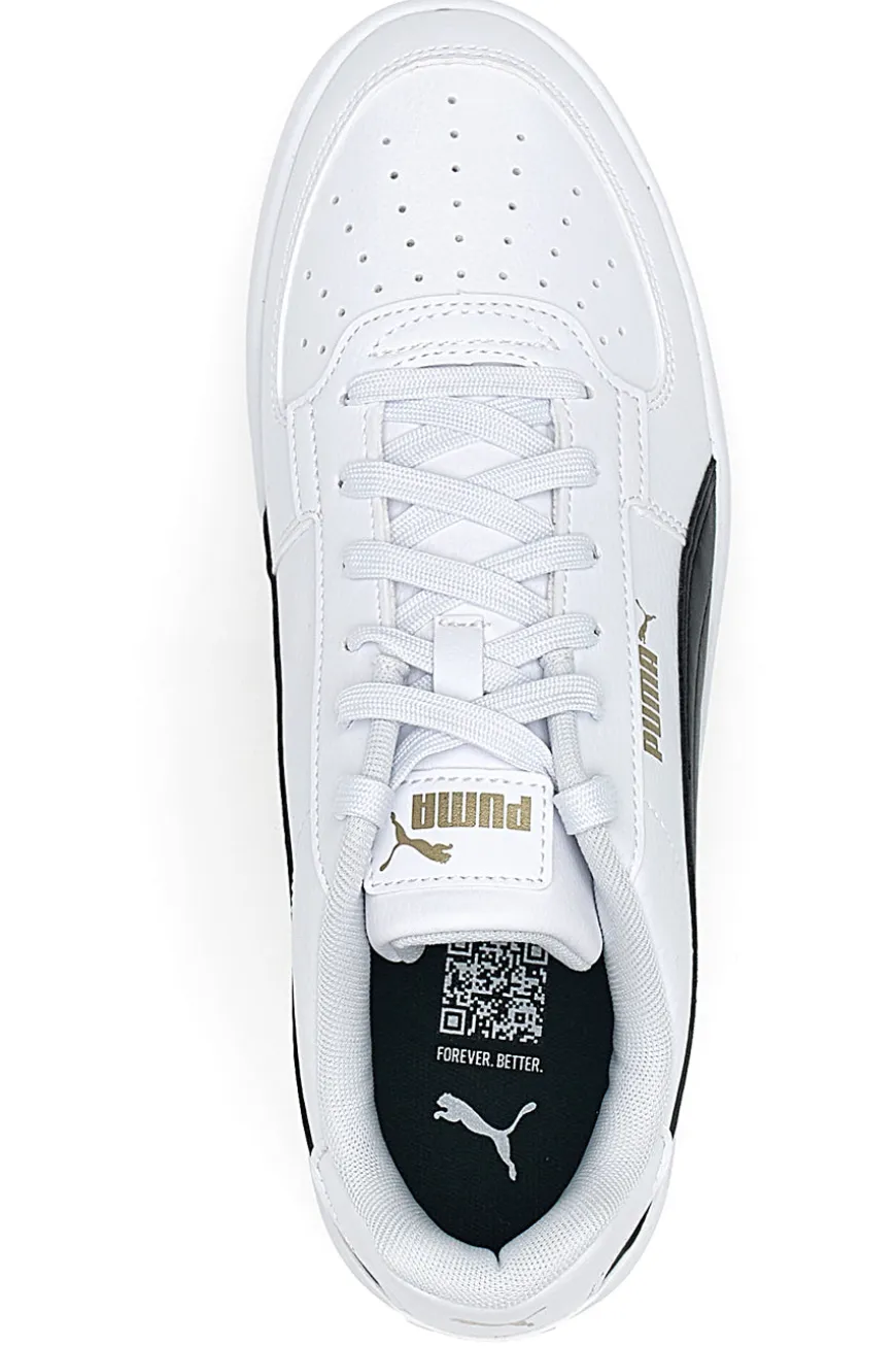 Sneakers bianche con dettagli neri e logo dorato Puma Caven 2