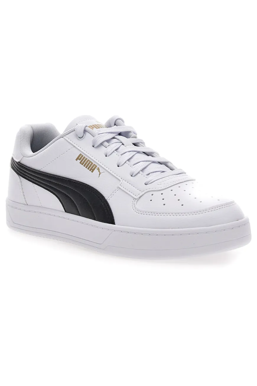 Sneakers bianche con dettagli neri e logo dorato Puma Caven 2