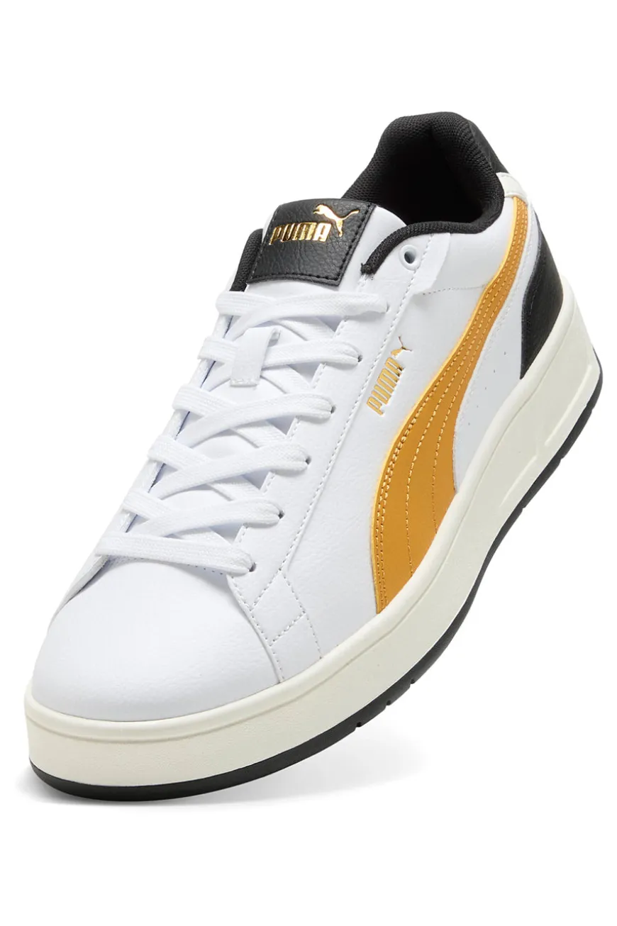 Sneakers bianche con dettagli giallo e nero Puma Court Classico
