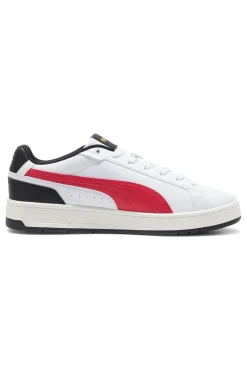 Sneakers bianche con dettagli rossi e neri Puma Court Classico