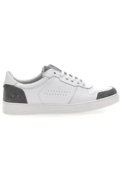 Sneakers Bianche con Dettagli Grigi in Pelle Made in Italy PTR 123
