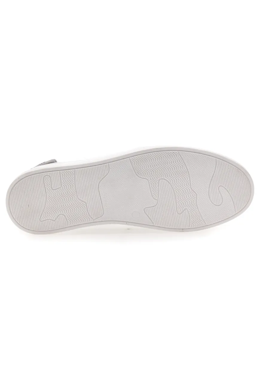 Sneakers Bianche con Dettagli Grigi in Pelle Made in Italy PTR 123