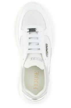 Sneakers bianche con dettagli argento Ferre F750