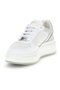 Sneakers bianche con dettagli argento Ferre F750