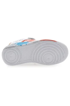 Sneakers Bianche con Dettagli Arancioni e Blu PITT KIDS K191562