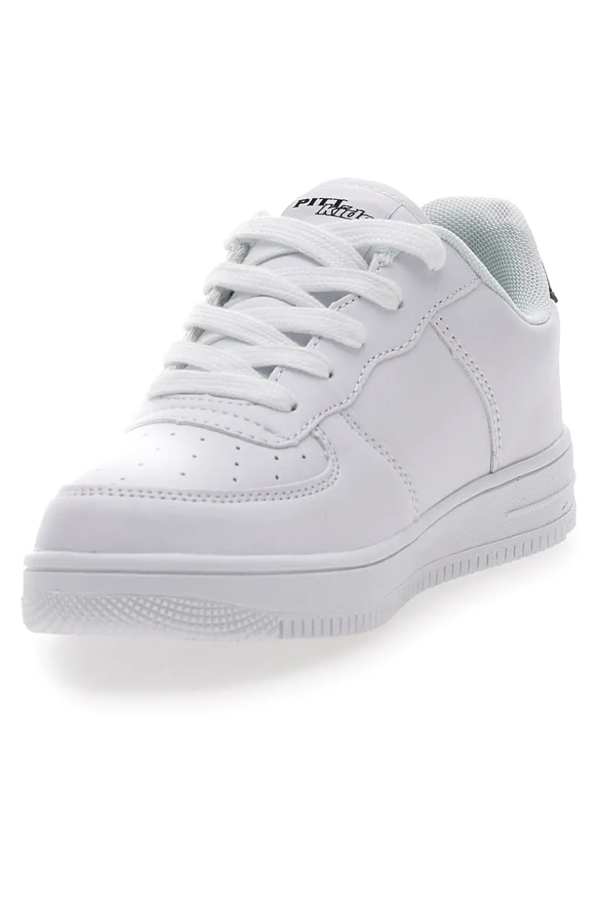 Sneakers Bianche con Dettagli neri Blu Verdi PITT KIDS K191562