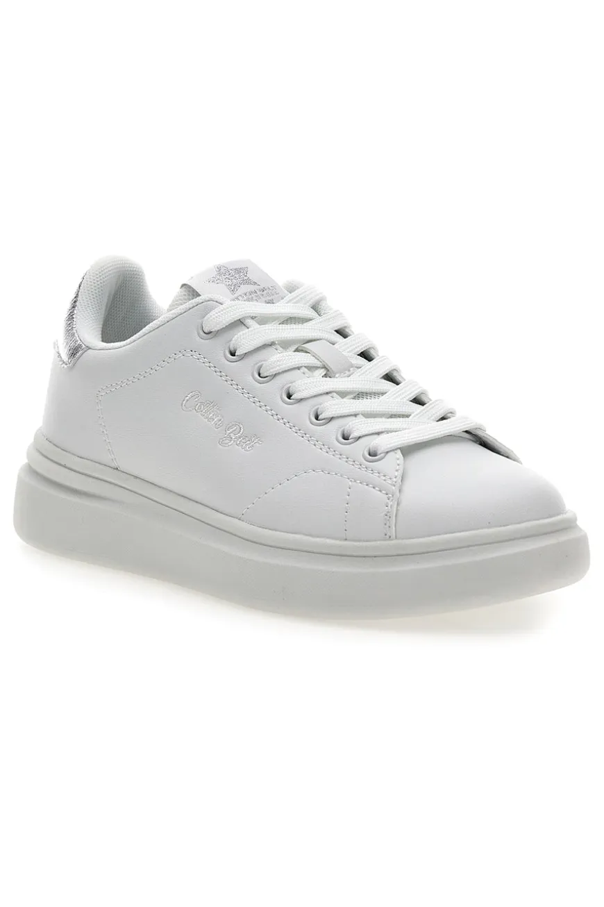 Sneakers bianche con dettagli argentati Cotton belt LONDON 3.0