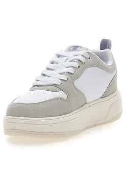 Sneakers bianche con dettagli grigi e lilla Champion Rd18 Lite Low